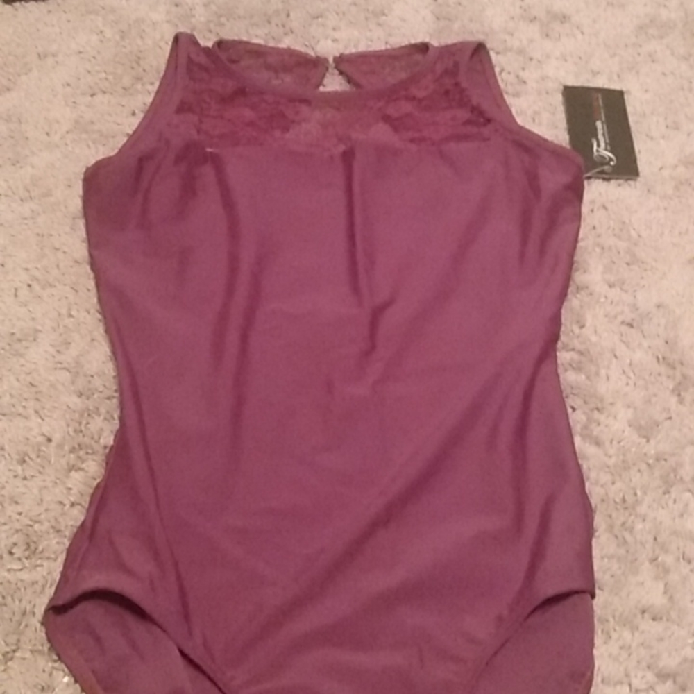 Lace Insert Tank Leotard - Picture 3 of 7